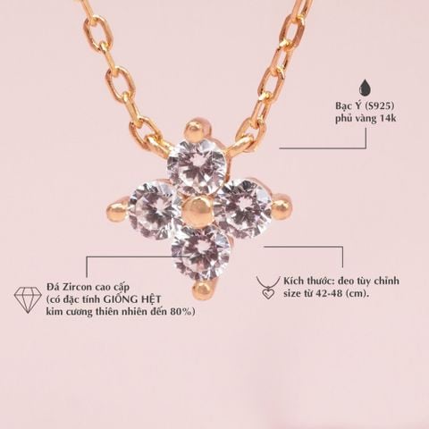 Dây Chuyền Cỏ Bốn Lá Đính Đá