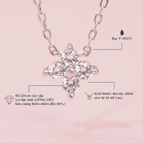 Dây Chuyền Cỏ Bốn Lá Đính Đá