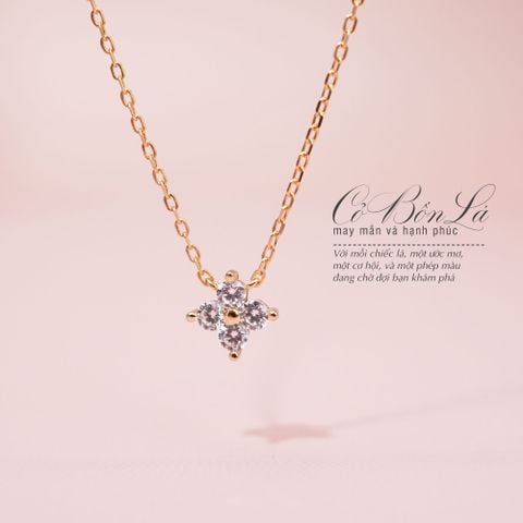 Dây Chuyền Cỏ Bốn Lá Đính Đá