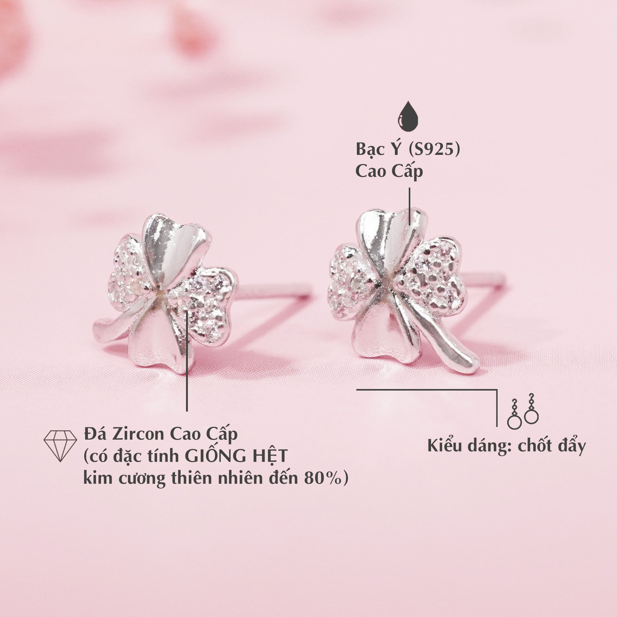 Hoa Tai Cỏ Bốn Lá