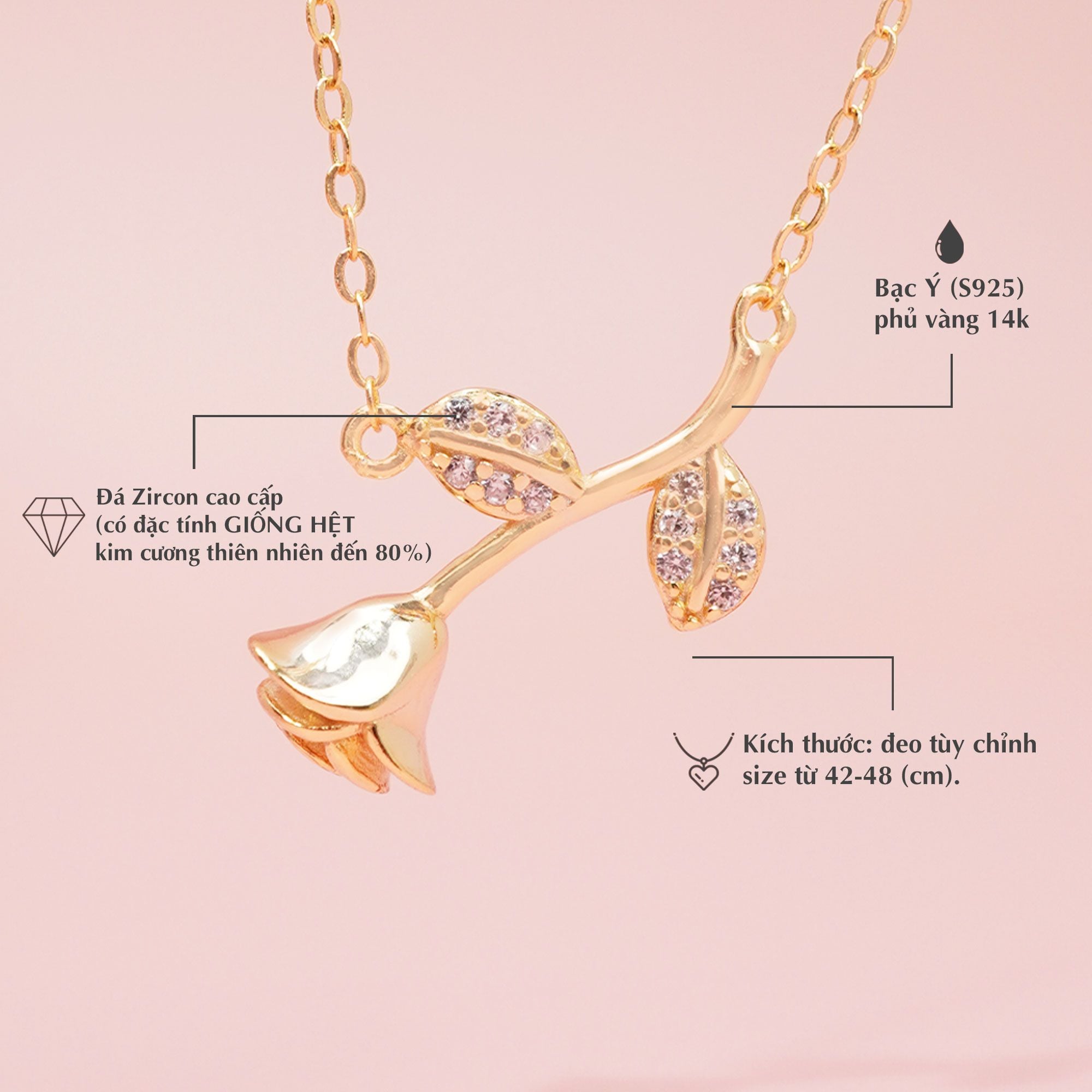 Dây Chuyền Hoa Hồng