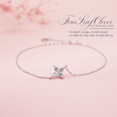 Lắc Tay Cỏ Bốn Lá Đính Đá