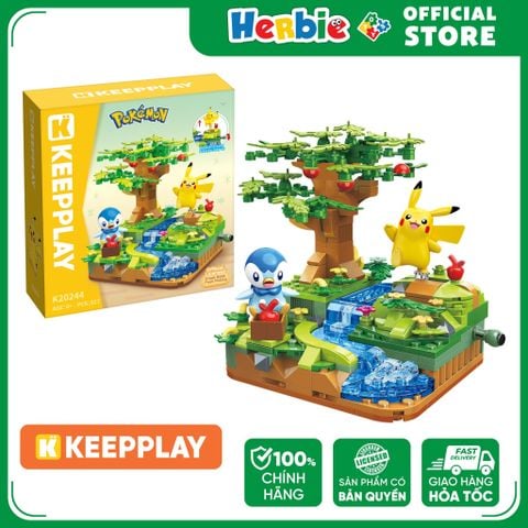 Đồ Chơi Lắp Ráp KEEPPLAY Pokemon Creek Bank Fruit Picking PIPLUP & PIKACHU K20244 Building Block - Herbie Toys