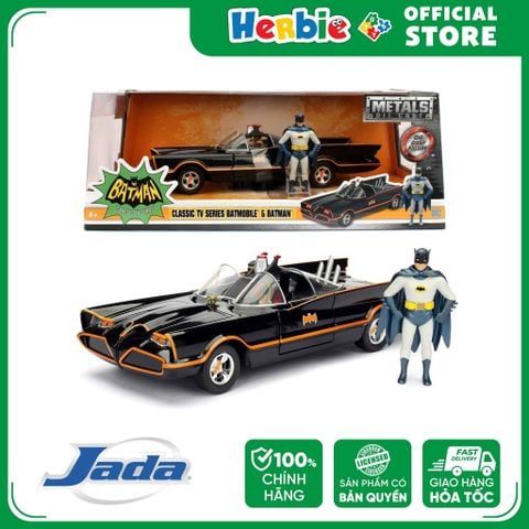 Đồ Chơi Xe Mô Hình JADA TOYS DC Comics Batman 1966 Classic Batmobile W/Batman & Robin Figure 1:24 98259 - Herbie toys