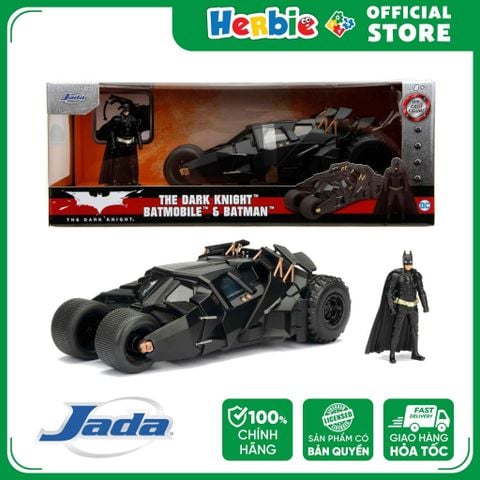 Đồ Chơi Xe Mô Hình JADA TOYS DC Comics Batman 2008 The Dark Knight Batmobile W/Batman Figure 1:24 98261 - Herbie toys