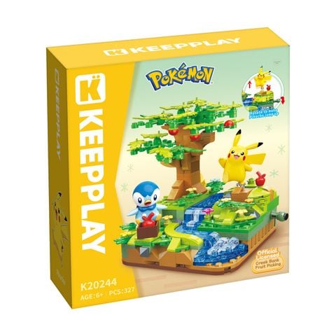 Đồ Chơi Lắp Ráp KEEPPLAY Pokemon Creek Bank Fruit Picking PIPLUP & PIKACHU K20244 Building Block - Herbie Toys