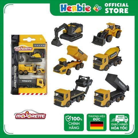 [CHỌN MẪU] Bộ 3 Đồ Chơi Xe Mô Hình Xây Dựng MAJORETTE Volvo 3 Pieces Set 212057284 Diecast - Herbie Toys