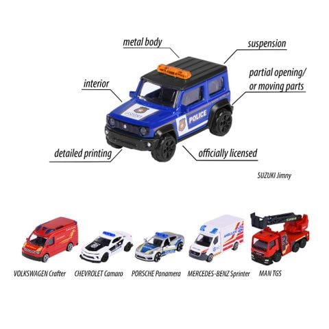 Bộ 3 Đồ Chơi Xe Mô Hình Cứu Hộ MAJORETTE S.O.S. 3 Pieces Set 212057261 - Herbie Toys