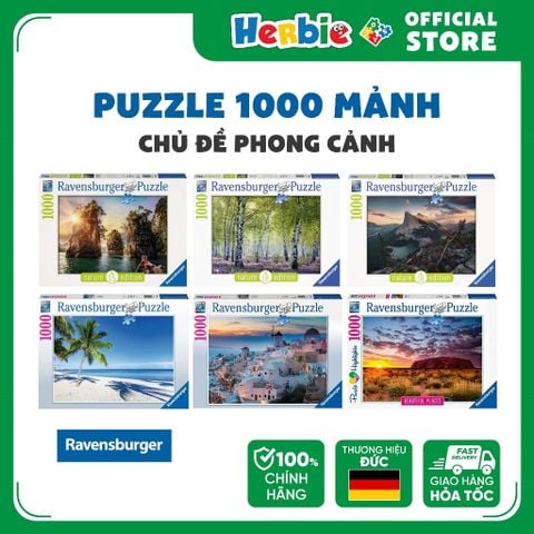 [CHỌN MẪU] Đồ Chơi Xếp Hình Puzzle 1000 Mảnh RAVENSBURGER Chủ Đề Phong Cảnh - Herbie Toys