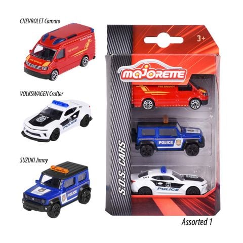 Bộ 3 Đồ Chơi Xe Mô Hình Cứu Hộ MAJORETTE S.O.S. 3 Pieces Set 212057261 - Herbie Toys