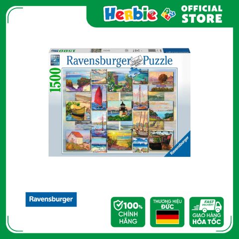 Đồ Chơi Xếp Hình Puzzle 1500 Mảnh RAVENSBURGER Coastal Collage Jigsaw Puzzle 168200 - Herbie Toys