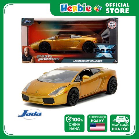 Đồ Chơi Xe Mô Hình JADA TOYS Fast & Furious Lamborghini Gallardo Gold 1:24 Scale Diecast 34924 801310349229 - Herbie Toy