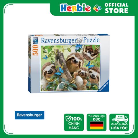 Đồ Chơi Xếp Hình Puzzle 500 Mảnh RAVENSBURGER Sloth Selfie Jigsaw Puzzle 147908 - Herbie Toys