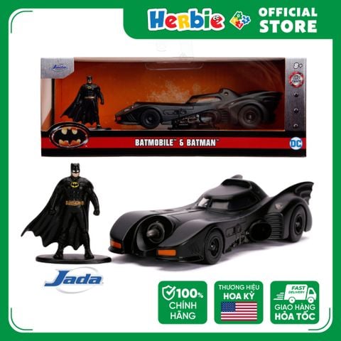 Đồ Chơi Xe Mô Hình JADA TOYS DC Comics Batman 1989 Batmobile & Batman Figure 1:32 Diecast Toys 31704 - Herbie Toys