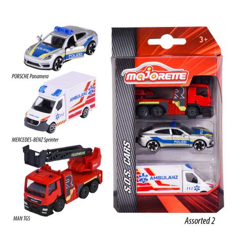 Bộ 3 Đồ Chơi Xe Mô Hình Cứu Hộ MAJORETTE S.O.S. 3 Pieces Set 212057261 - Herbie Toys