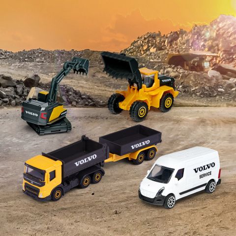 Bộ Đồ Chơi Mô Hình Xây Dựng MAJORETTE Creatix Construction + 5 Volvo Cars 212050032 - Herbie Toys