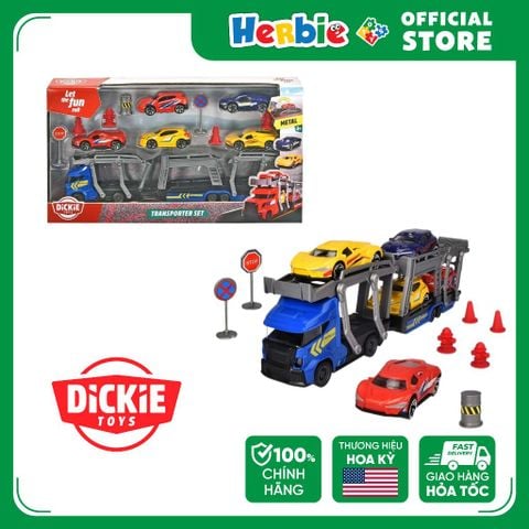 Bộ Đồ Chơi Xe Kéo Kèm 5 Ô Tô DICKIE TOYS City Transporter Set 203745012 - Herbie Toys