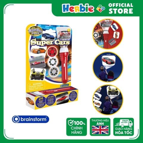 Đồ Chơi Đèn Pin Flashlight BRAINSTORM TOYS Super Cars Torch and Projector E2047 - Herbie Toys