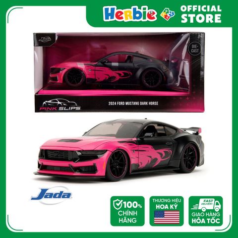 Đồ Chơi Xe Mô Hình JADA TOYS Pink Slips 2024 Ford Mustang Dark Horse 1:24 Scale Diecast 35197 801310351970 - Herbie Toys