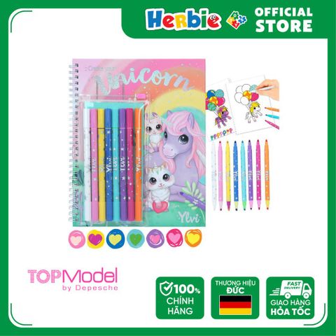Đồ Chơi BST Thiết Kế Tô Màu TOPMODEL Unicorn Colouring Book Set 0412168 - Herbie Toys