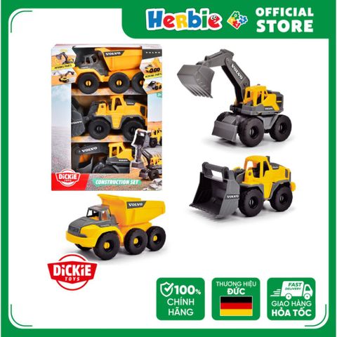 Bộ 3 Đồ Chơi Xe Xây Dựng DICKIE TOYS Volvo Construction Set 203722015 - Herbie Toys