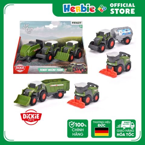 Bộ 3 Đồ Chơi Xe Nông Trại DICKIE TOYS Fendt Micro Team 203732001 - Herbie Toys