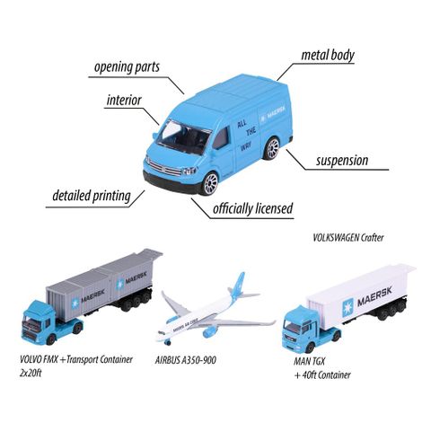 Đồ Chơi Xe Mô Hình MAJORETTE MAERSK Transport Vehicles 212057289 - Herbie Toys