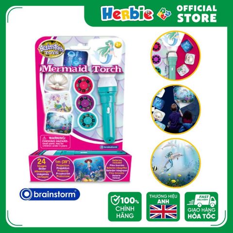 Đồ Chơi Đèn Pin Flashlight BRAINSTORM TOYS Mermaid Torch and Projector E2057 - Herbie Toys