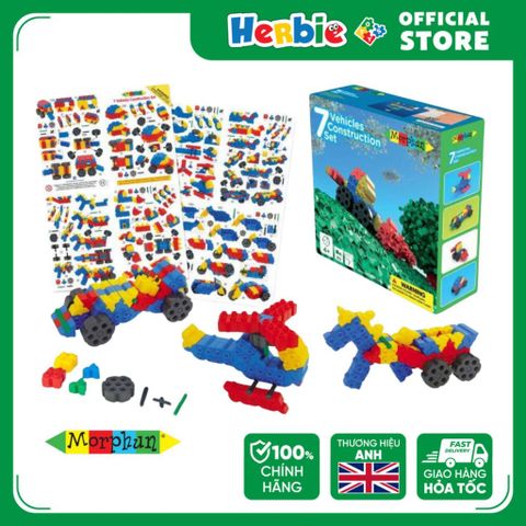 Đồ Chơi Lắp Ráp Phát Triển Trí Tuệ MORPHUN 7 Vehicles Construction Set  80 pcs MP25210 - Herbie Toys
