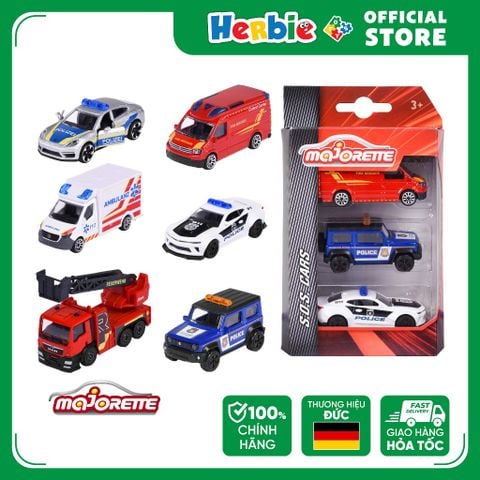 Bộ 3 Đồ Chơi Xe Mô Hình Cứu Hộ MAJORETTE S.O.S. 3 Pieces Set 212057261 - Herbie Toys