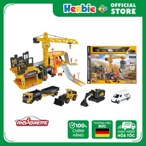 Bộ Đồ Chơi Mô Hình Xây Dựng MAJORETTE Creatix Construction + 5 Volvo Cars 212050032 - Herbie Toys