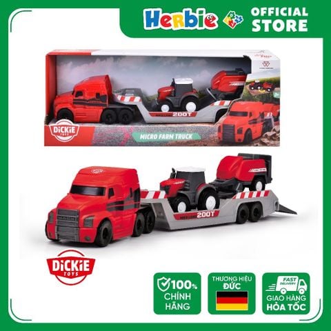 Bộ Đồ Chơi Xe Tải Nông Trại DICKIE TOYS Massey Ferguson Micro Farm Truck 203735004 - Herbie Toys