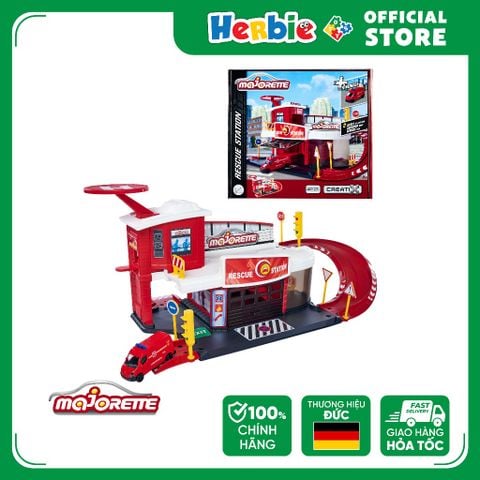 Bộ Đồ Chơi Trạm Mô Hình Cứu Hộ MAJORETTE Creatix Rescue Station + 1 vehicle 212050038 - Herbie toys