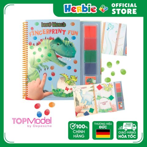 Đồ Chơi BST Thiết Kế Tô Màu Nước TOPMODEL DINO WORLD Fingerprint Fun 0412106 - Herbie Toys