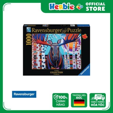 Đồ Chơi Xếp Hình Puzzle 1000 Mảnh RAVENSBURGER Winter Moose Jigsaw Puzzle 139798 - Herbie Toys