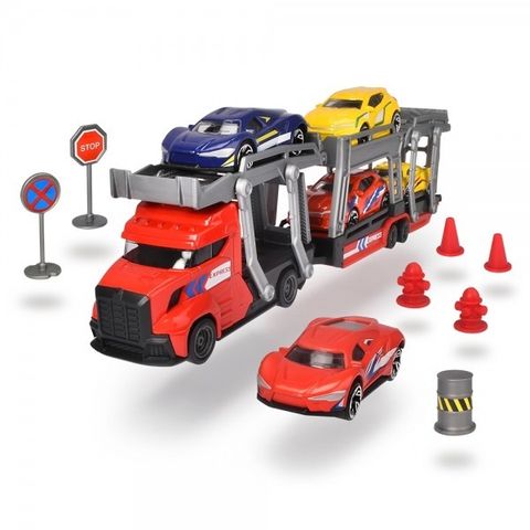 Bộ Đồ Chơi Xe Kéo Kèm 5 Ô Tô DICKIE TOYS City Transporter Set 203745012 - Herbie Toys