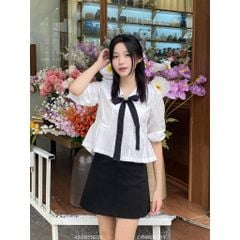 Chân váy ngắn nữ VMSTYLE, chân váy chữ A trơn 1 cúc đen, trắng basic đi học, đi làm 07194 - CVN00001