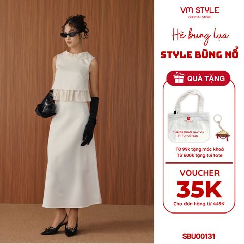 VM STYLE - Set áo croptop phối chân váy dài, set đồ đi tiệc sang trọng SBU00131