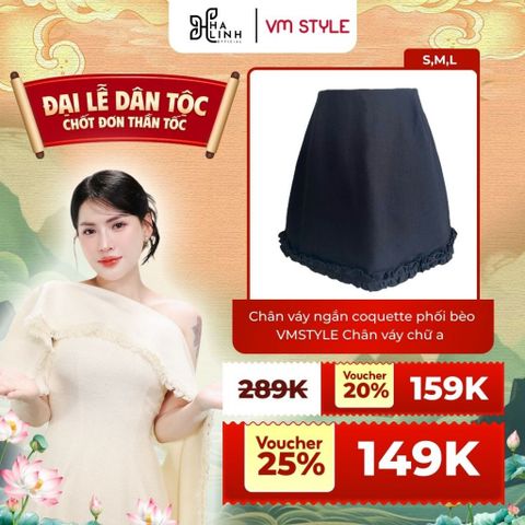 [Võ Hà Linh x VM STYLE] Chân váy ngắn coquette phối bèo VMSTYLE Chân váy chữ y2k cạp cao CVN00194