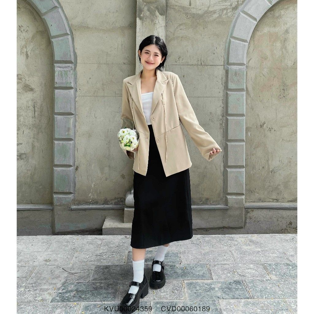 Chân váy chữ a dáng dài VM STYLE, chân váy dài xoè trơn basic đi học, đi chơi, đi làm - CVD00060