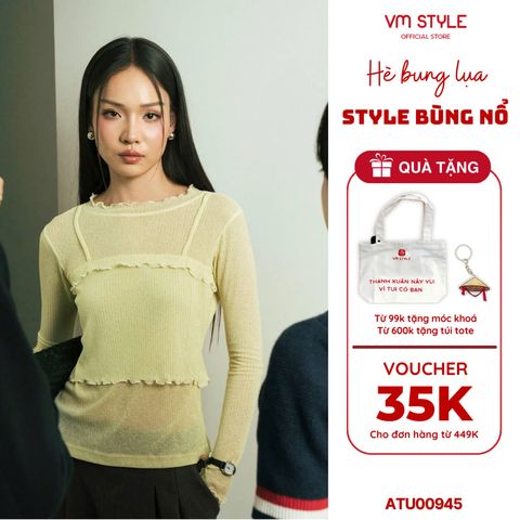 Áo Thun Tay Dài VM STYLE Chất Thun Giấy Phối Áo Kiểu Hai Dây ATU00945