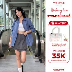 [Võ Hà Linh x VM STYLE] Chân váy ngắn coquette phối bèo VMSTYLE Chân váy chữ y2k cạp cao CVN00194