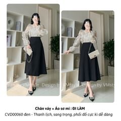 Chân váy chữ a dáng dài VM STYLE, chân váy dài xoè trơn basic đi học, đi chơi, đi làm - CVD00060