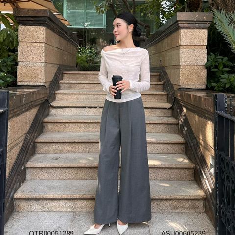 VM STYLE - Áo kiểu thun lưới trễ vai tay dài, áo thun lưới trễ vai đi chơi, di chụp hình ASU00605