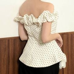 VM STYLE - Áo kiểu trễ vai nhún chiết eo đi chơi, đi chụp ảnh ASU00615