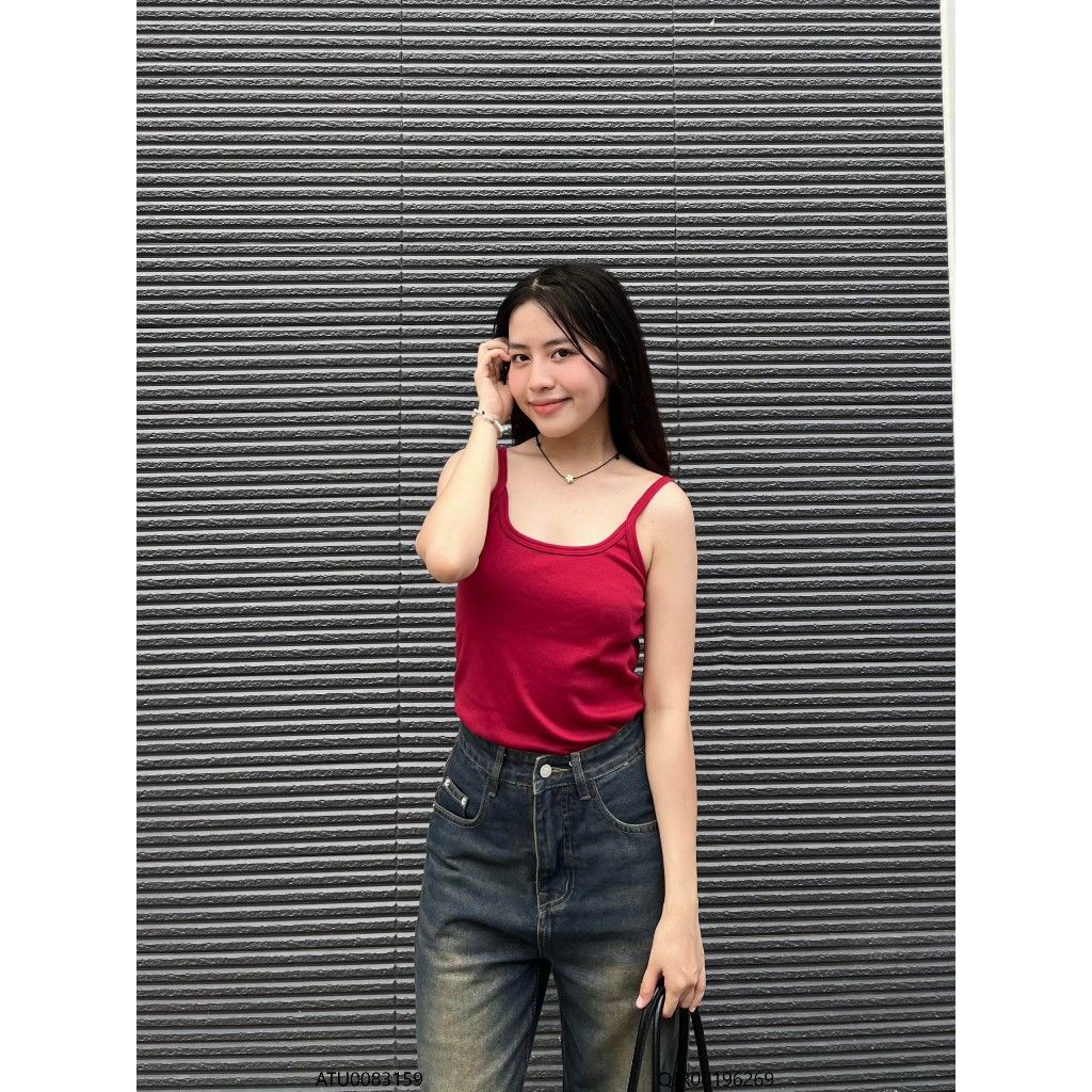 Áo 2 dây nữ vải thun mát VM STYLE, Áo hai dây form ôm croptop màu trơn basic dễ phối đồ đi học, đi chơi ATU00831