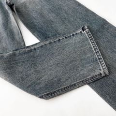 Quần jean ống suông nữ VMSTYLE lưng cao wash cao cấp lai thường basic đi học, đi chơi QJB00119