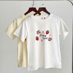 Áo thun baby tee VMSTYLE in họa tiết dễ thương hình trái dâu tây áo form chuẩn dễ phối đồ đi học đi chơi ATU00613