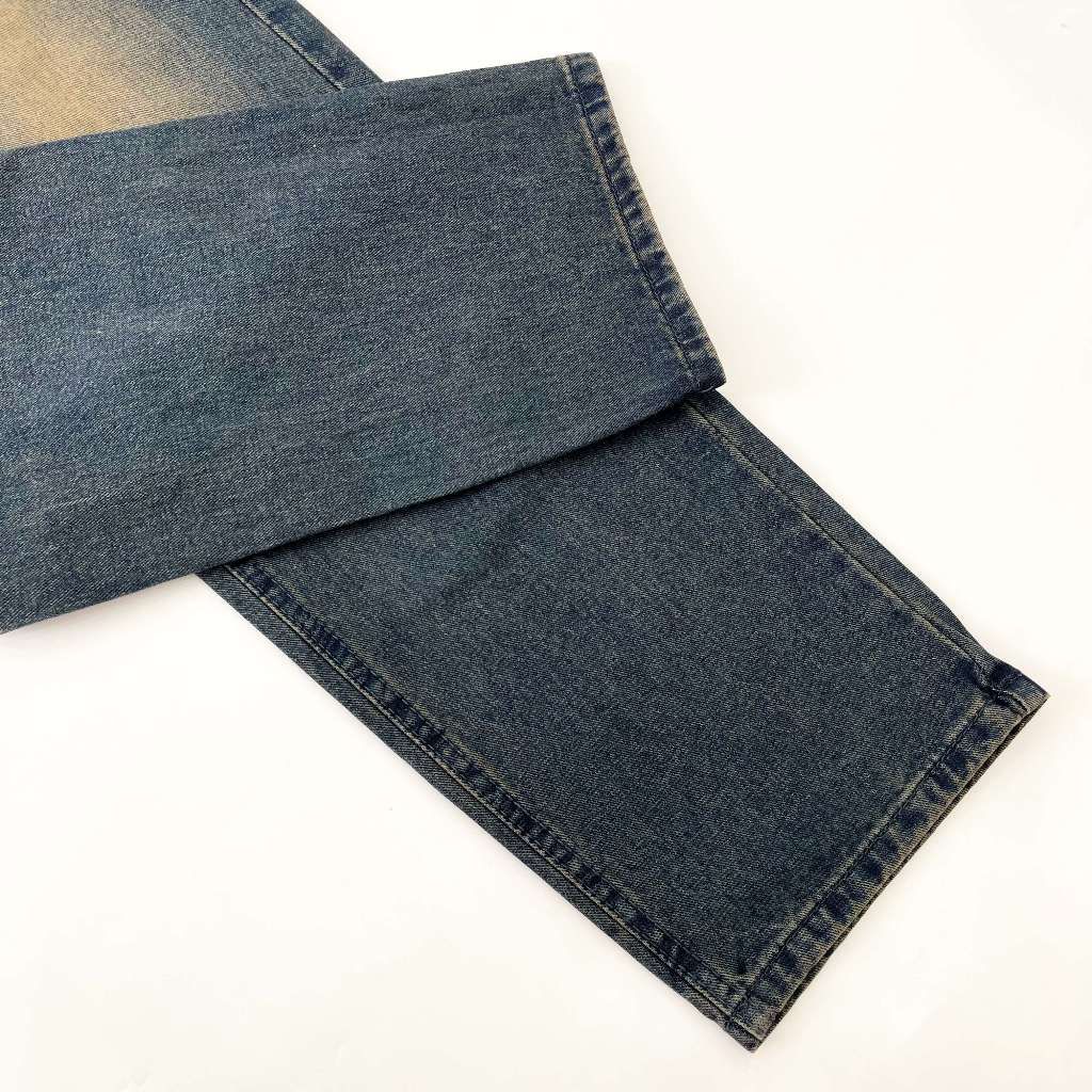 Quần jean ống rộng denim nữ VMSTYLE cạp cao trơn lai thường wash màu cao cấp basic đi học QJR00196