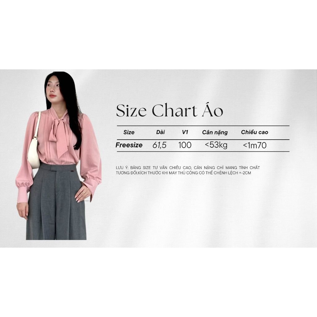 Áo Sơ Mi NữThắt Nơ VM STYLE Form Suông Tay Phồng Họa Tiết Xếp Ly Cao Cấp  ASU00588